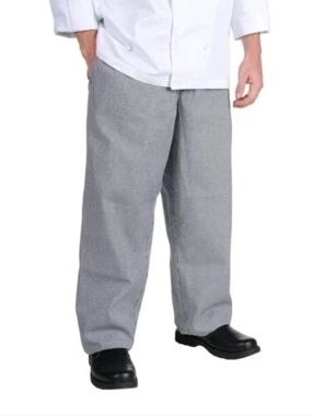 NWT Chef Revival Baggy Pants Houndstooth Cook Work Uniform Knife Steel L 36 38